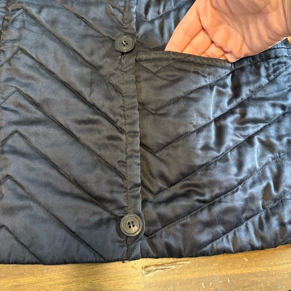 Isabel Marant Black Cream Ivory Quilted Chore Utility Jacket Bomber Silk Boxy 40 - Picture 12 of 13